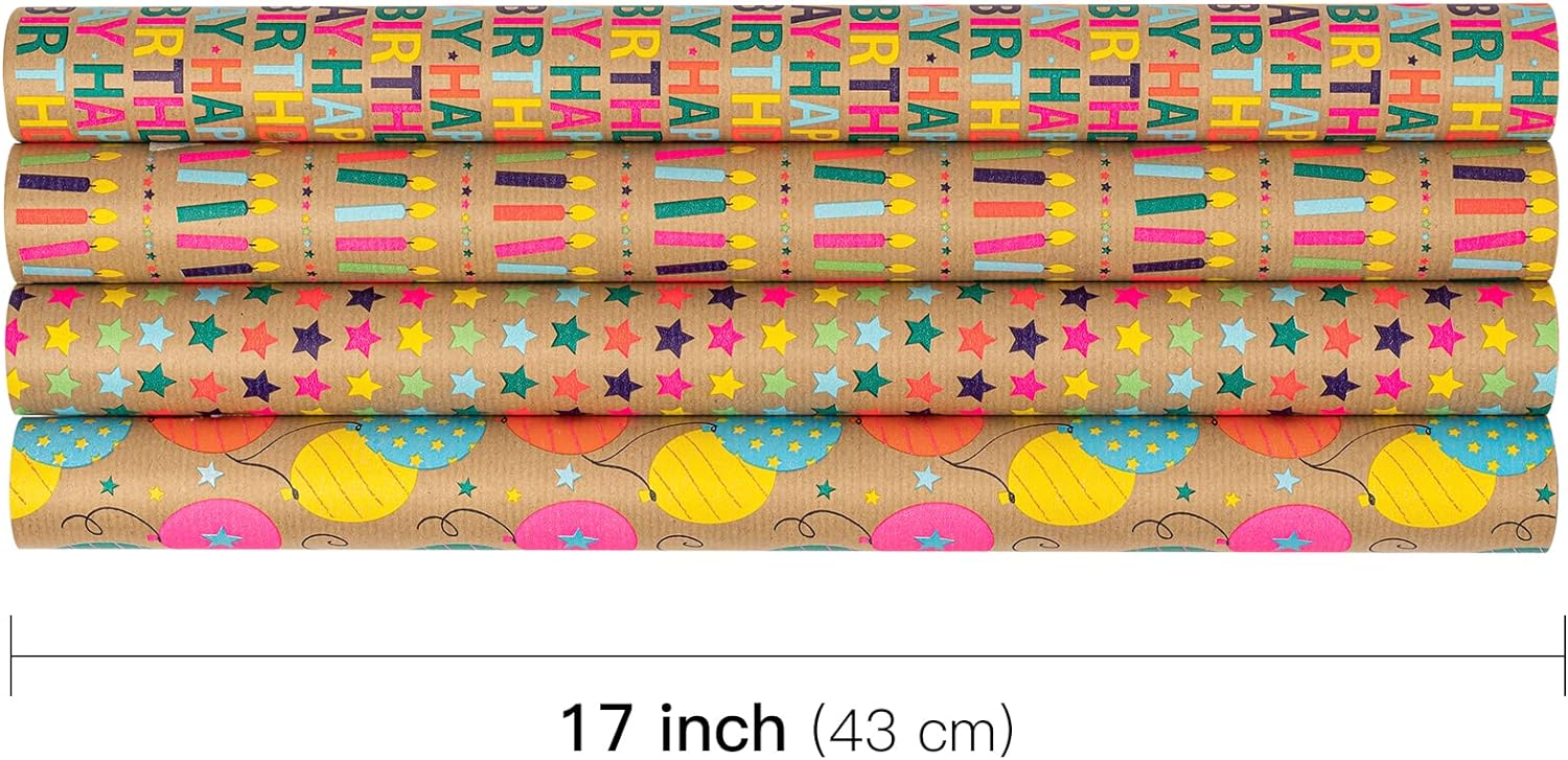 Wrapping Paper Rolls, Gift Wrap, Birthday Gift Wrap -17 Wrapping Paper Rolls, Gift Wrap, Birthday Gift Wrap -17